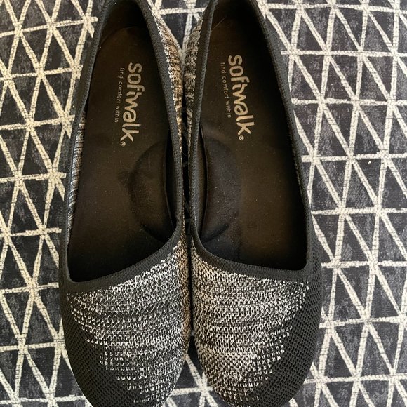 Softwalk Black & White Ballet Flats with Arch Support Women's 8.5W New in Box - Picture 6 of 6